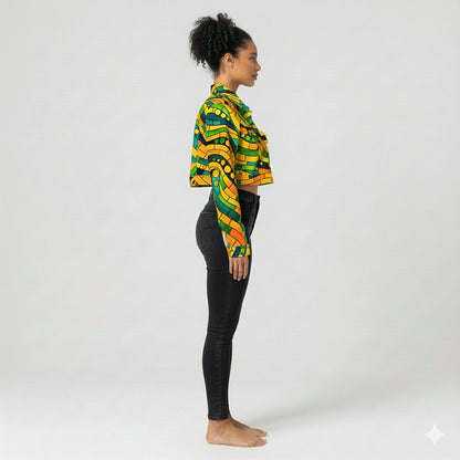 Cropped Jean Cotton Jacket Mosaic 11