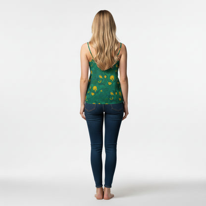 Camisole Yellow Flowers in Lightweight Organic Cotton Voile