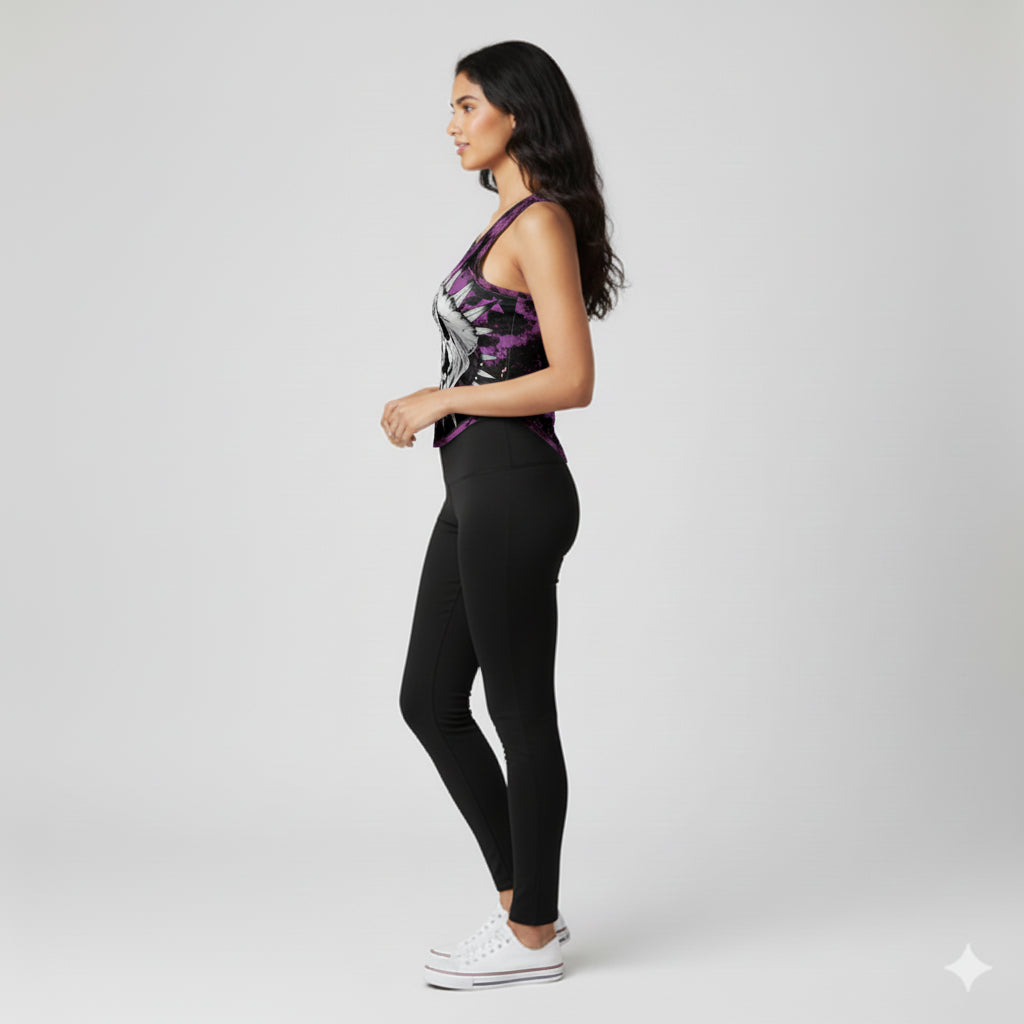 Purple Punk Skull Tank