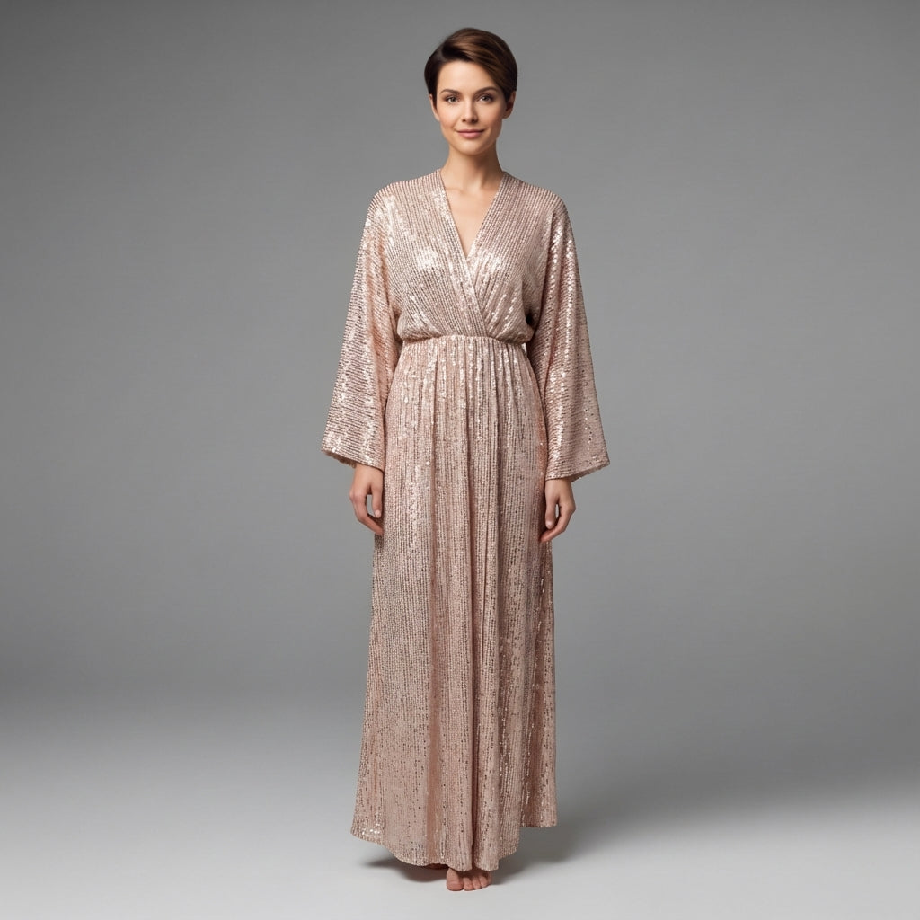 Abaya with Kimono Sleeves in Ecovero Viscose Crepe