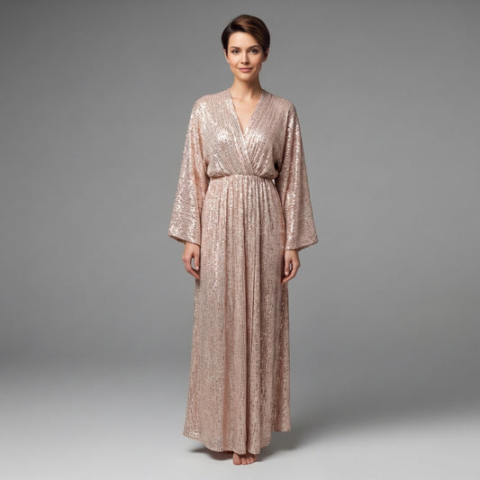 Abaya with Kimono Sleeves in Ecovero Viscose Crepe