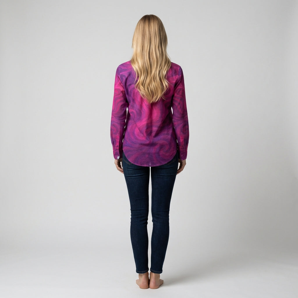 Button Front Shirt Purple Storm