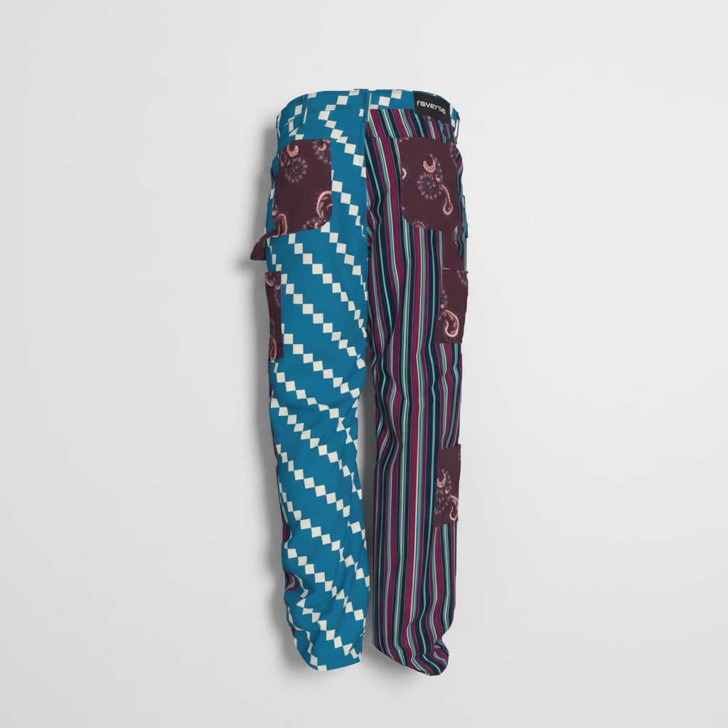 Reverse Boxy Carpenter Pant in Black Heavy Stretch Cotton Twill