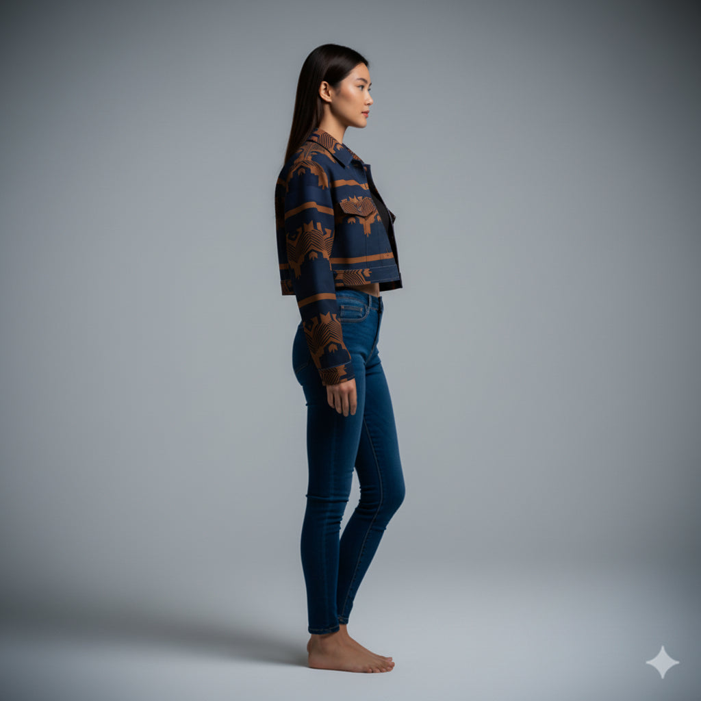 Zayna Cropped Denim Jacket