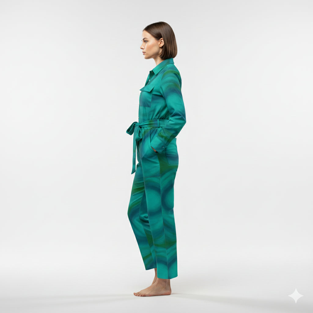 Lightweight Button Front Jumpsuit Indigo Child