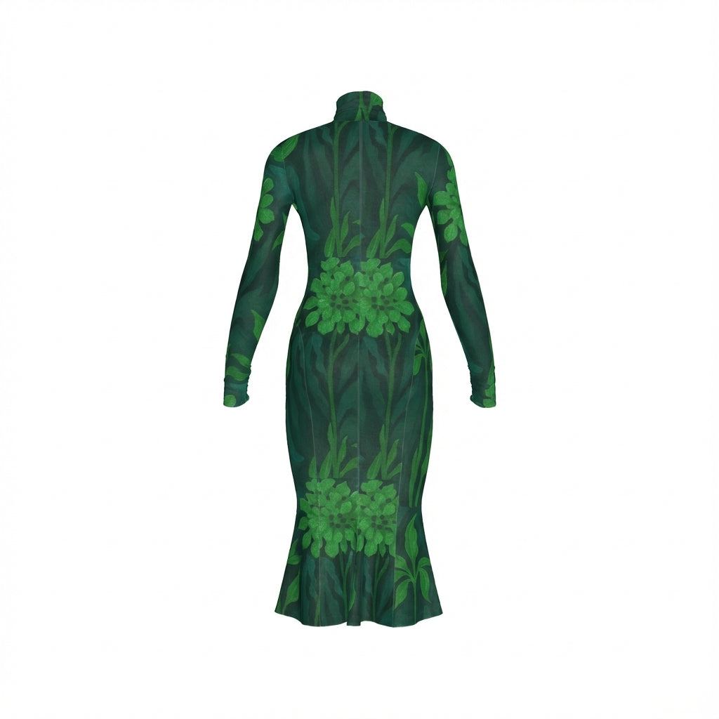 Sarong Maxi Green Flowers