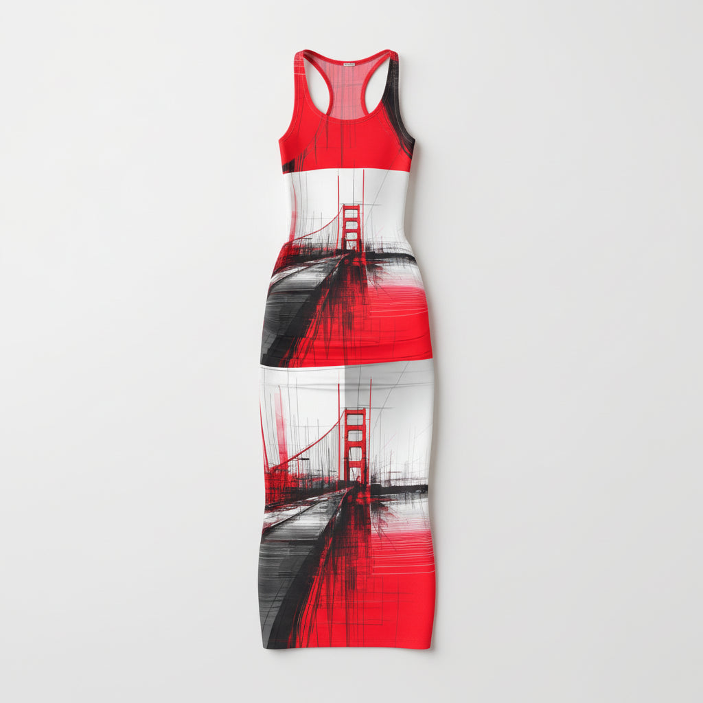 Abstract Golden Gate Bridge Tank Dress