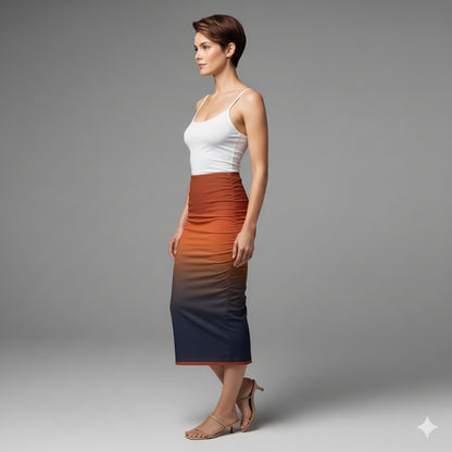 Odyssey Ombre Bodycon Midi Skirt