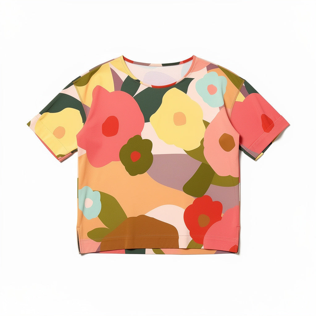 Flat Floral Garden Woven Tee 