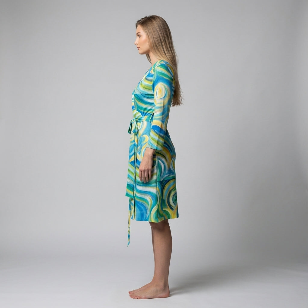 Wrap Dress Sea Swirls
