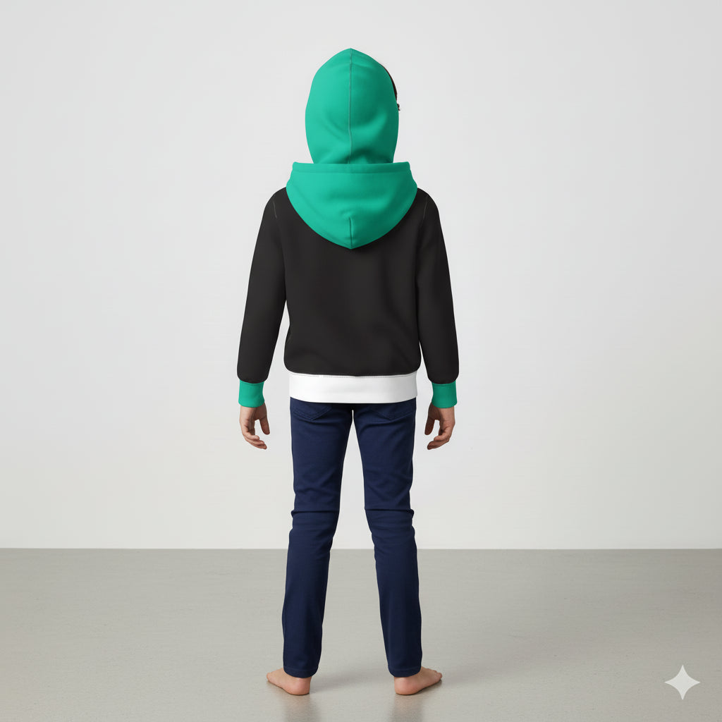 black & blue Pullover Hoodie – Cotton Fleece