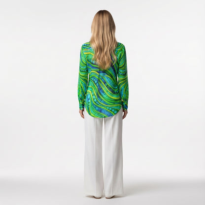 Women's Button Front Shirt Mosaic