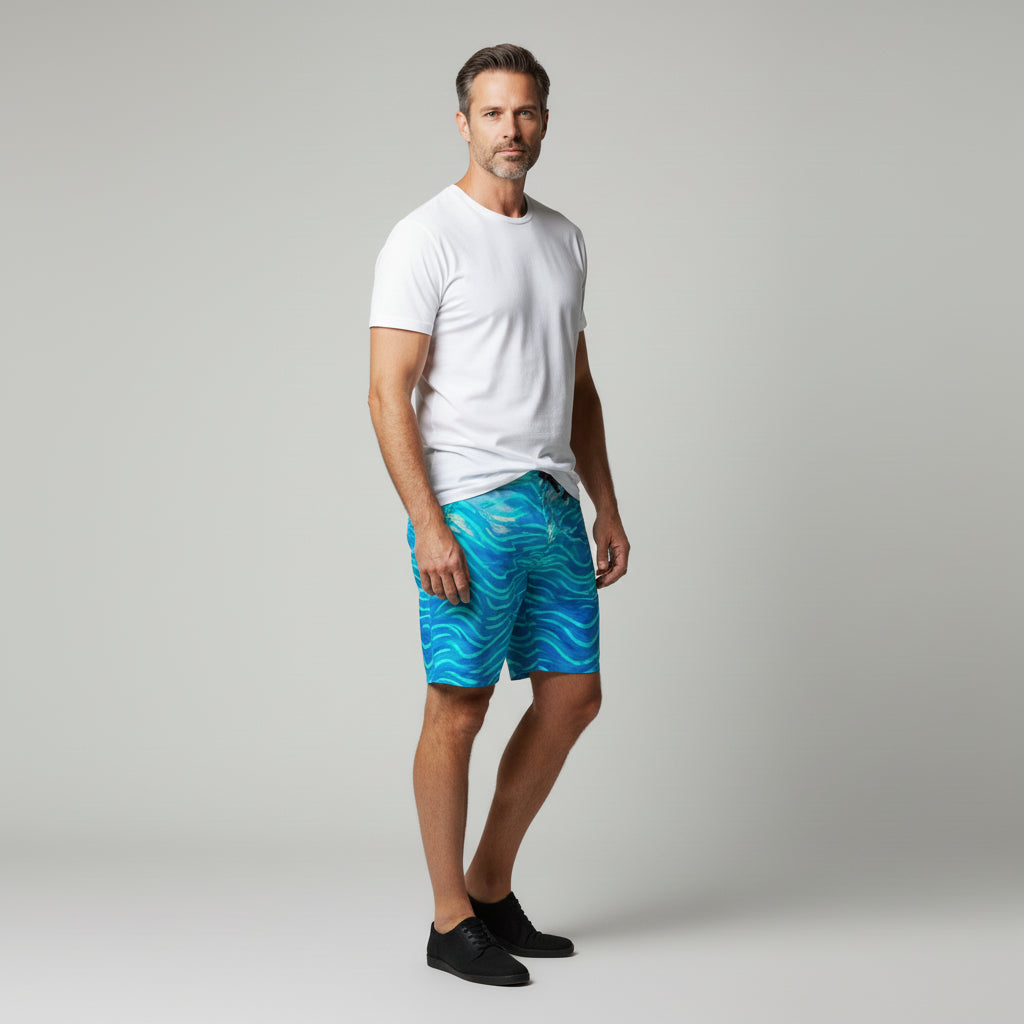 Board Shorts (7" Inseam) - Lightweight Cotton Poplin Starseeds