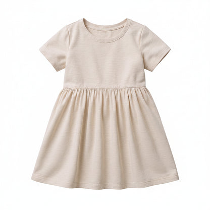 Long Sleeve T-Shirt Dress in Cotton-Spandex Jersey