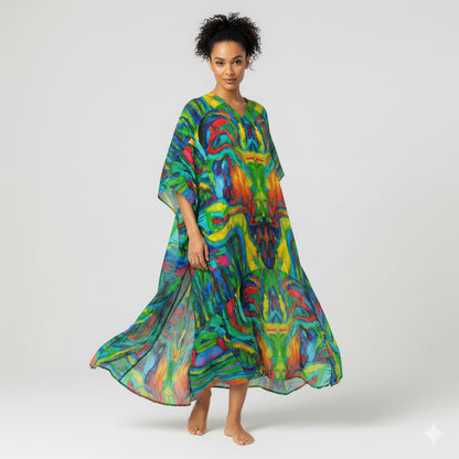 Caftan Green Jungle – Organic Cotton Voile