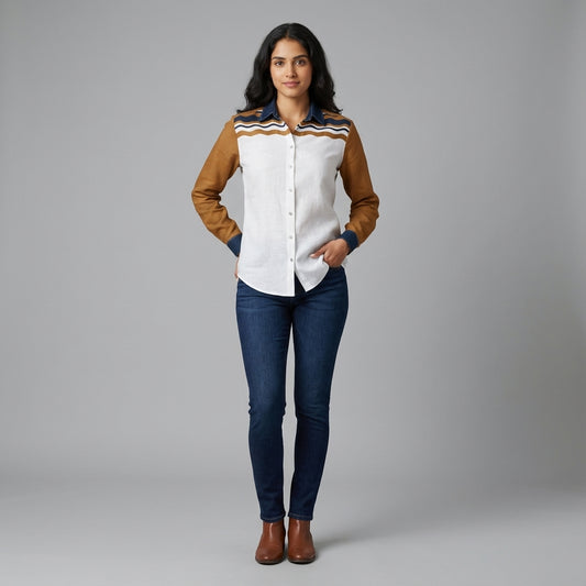 Striped Button Front Shirt