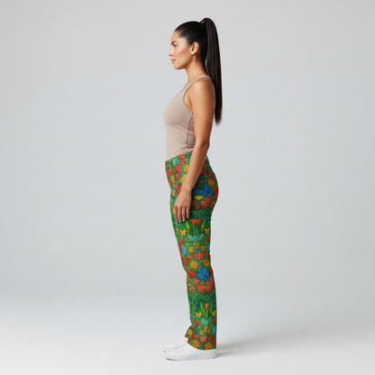 Skinny Jeans Butterfly Flowers