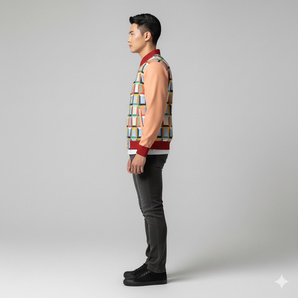 Men's 3D Geometric Golf Jacket