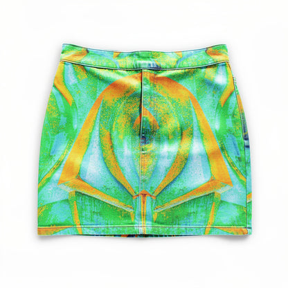 Demin Mini Skirt Palm Tree Island