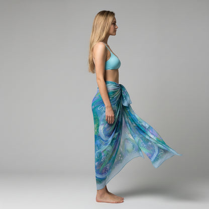Azure Breeze_Sarong Maxi in Lightweight Viscose Satin