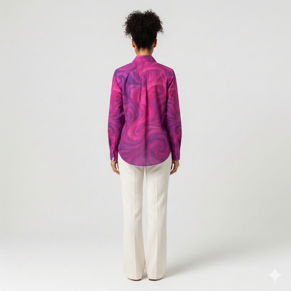 Button Front Shirt Purple Storm