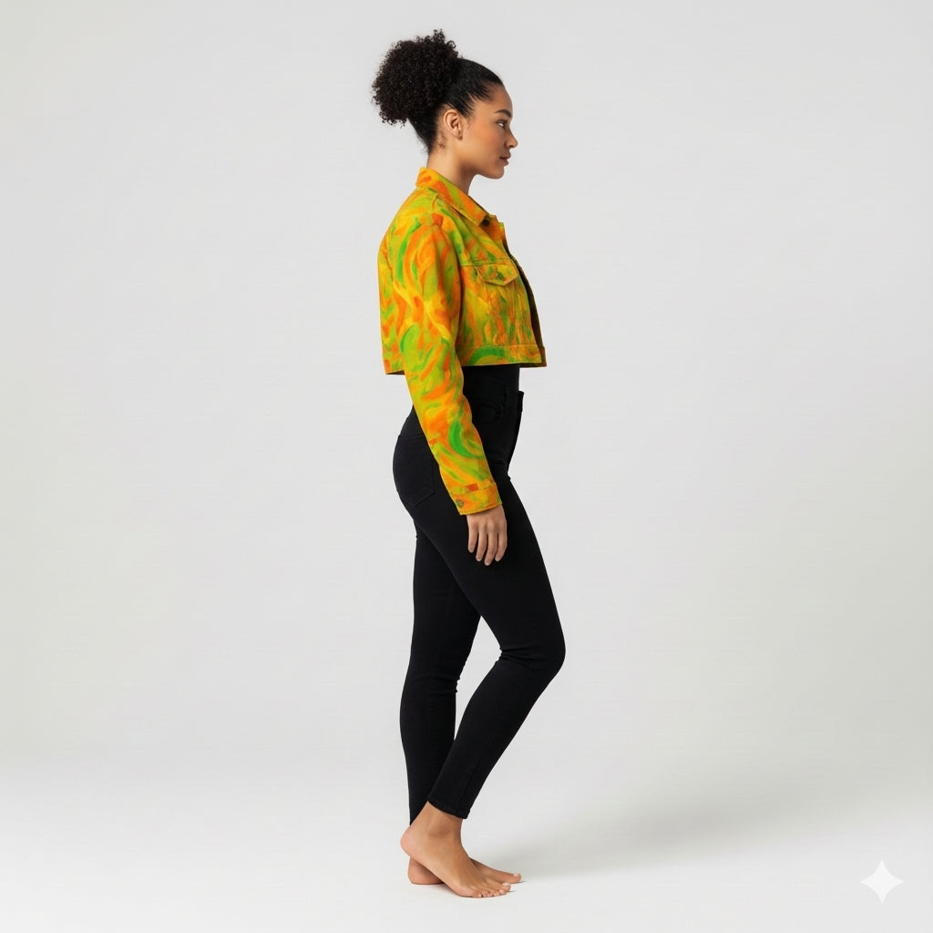 Cropped Jean Jacket Fruity Noodles