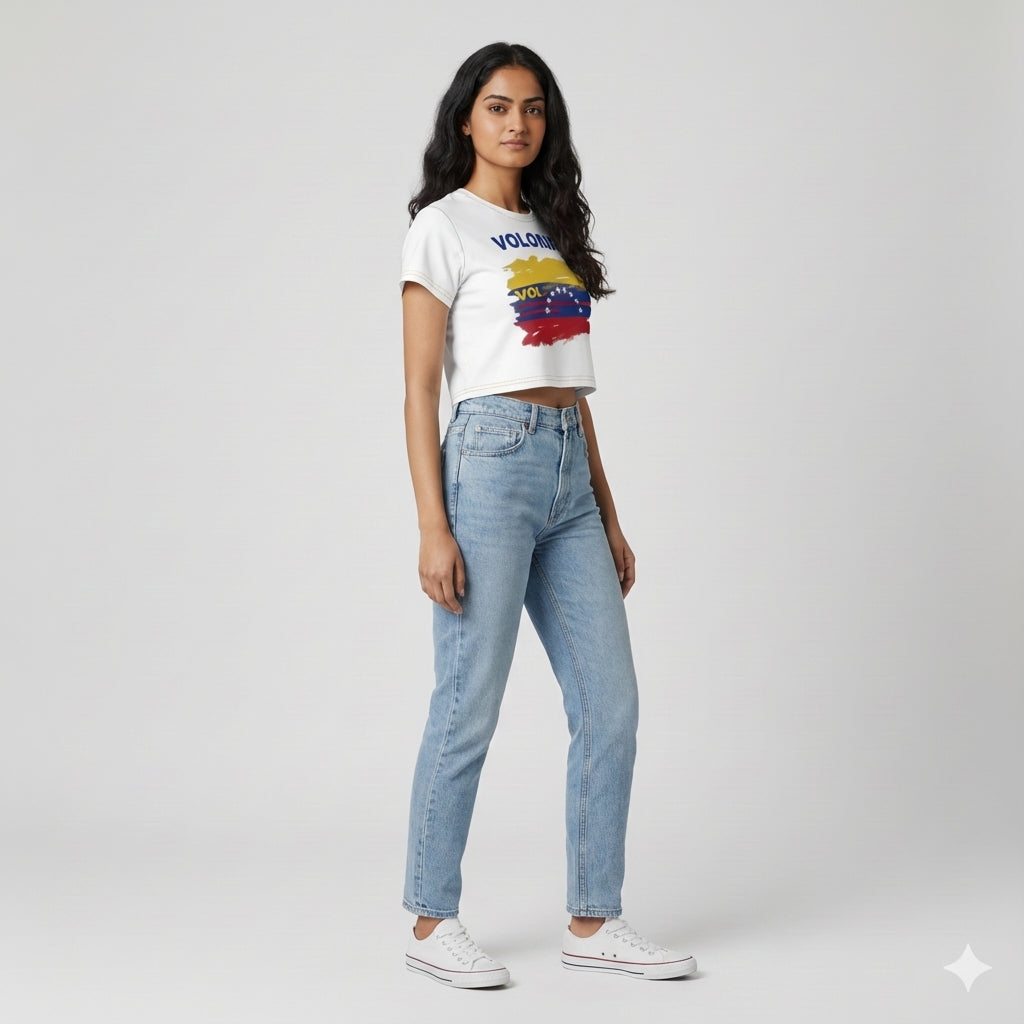Cropped T-shirt Regular Fit – Venezuela Libre Edition