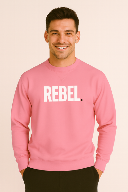 The 'Eddie Roche' Pink White Text Crew Neck Sweatshirt