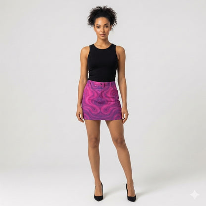 Denim Mini Skirt Purple Storm