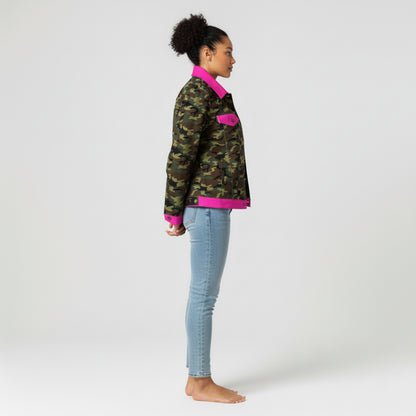 Camo-Pop Jean Jacket in Heavy Stretch Cotton Twill