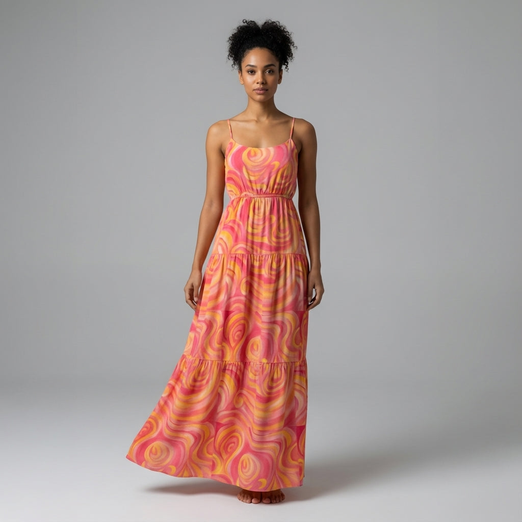 Maxi Dress Sunset Swirls