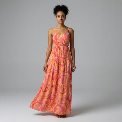 Maxi Dress Sunset Swirls