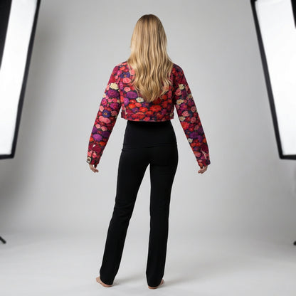 Cropped Jean Cotton Jacket Flower Bed