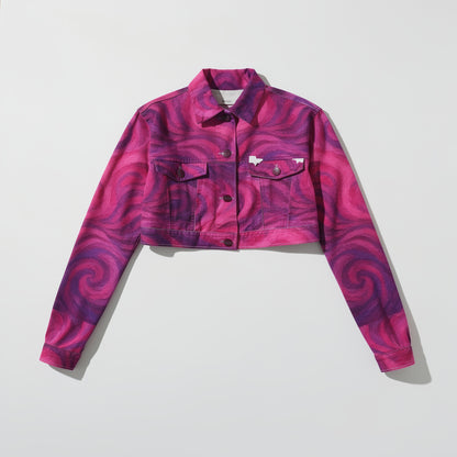 Cropped Jean Cotton Jacket Purple Storm