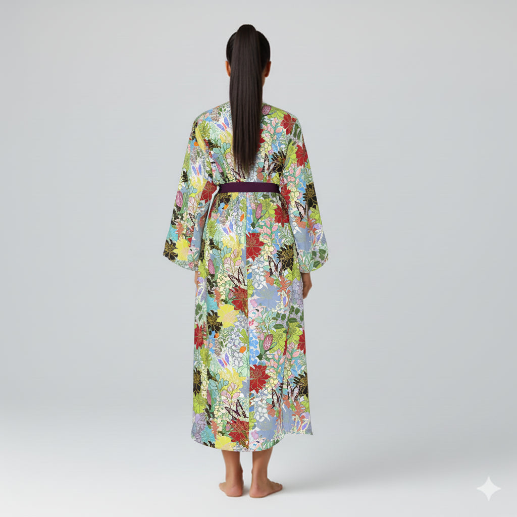 Abaya (Kimono Sleeve) in Ecovero Viscose Crepe – Botanical Renaissance