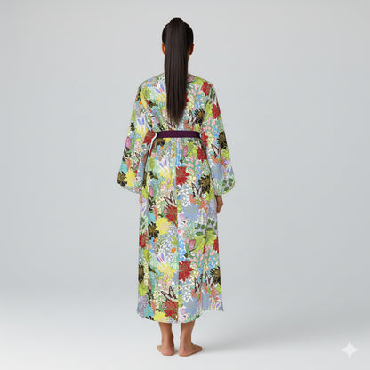 Abaya (Kimono Sleeve) in Ecovero Viscose Crepe – Botanical Renaissance
