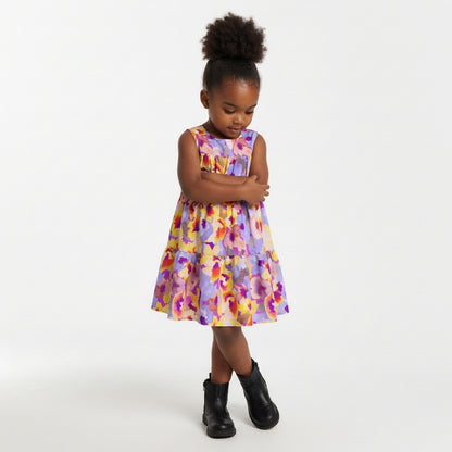 Ruffle Dress without Lining in Lightweight Cotton Poplin