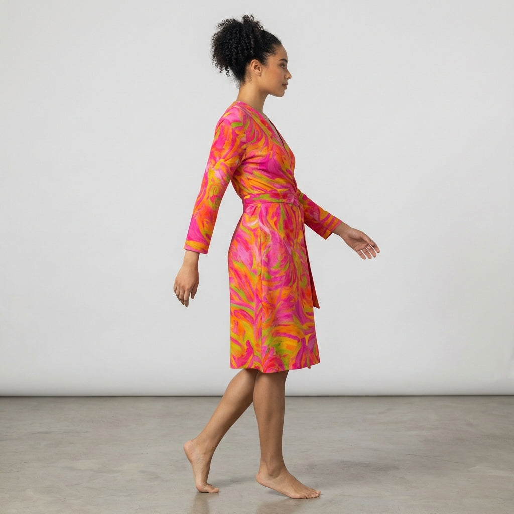 Wrap Dress Pink Noodles – Traditional Jersey Wrap Dress