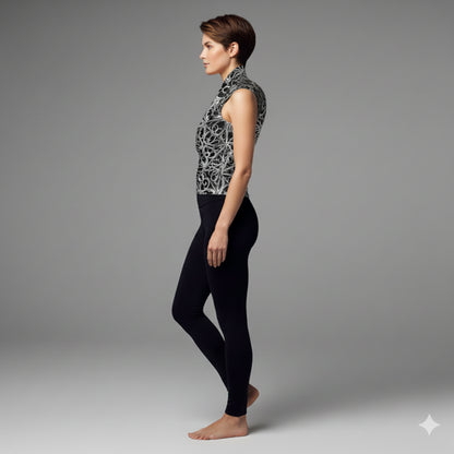 Gothic Lattice Surplice Top in Bamboo Cotton Jersey