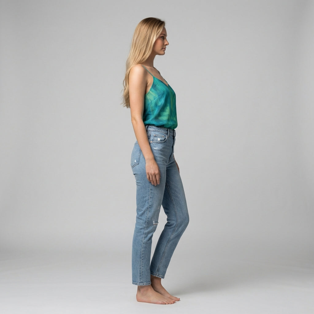 Camisole Turquoise Watercolors