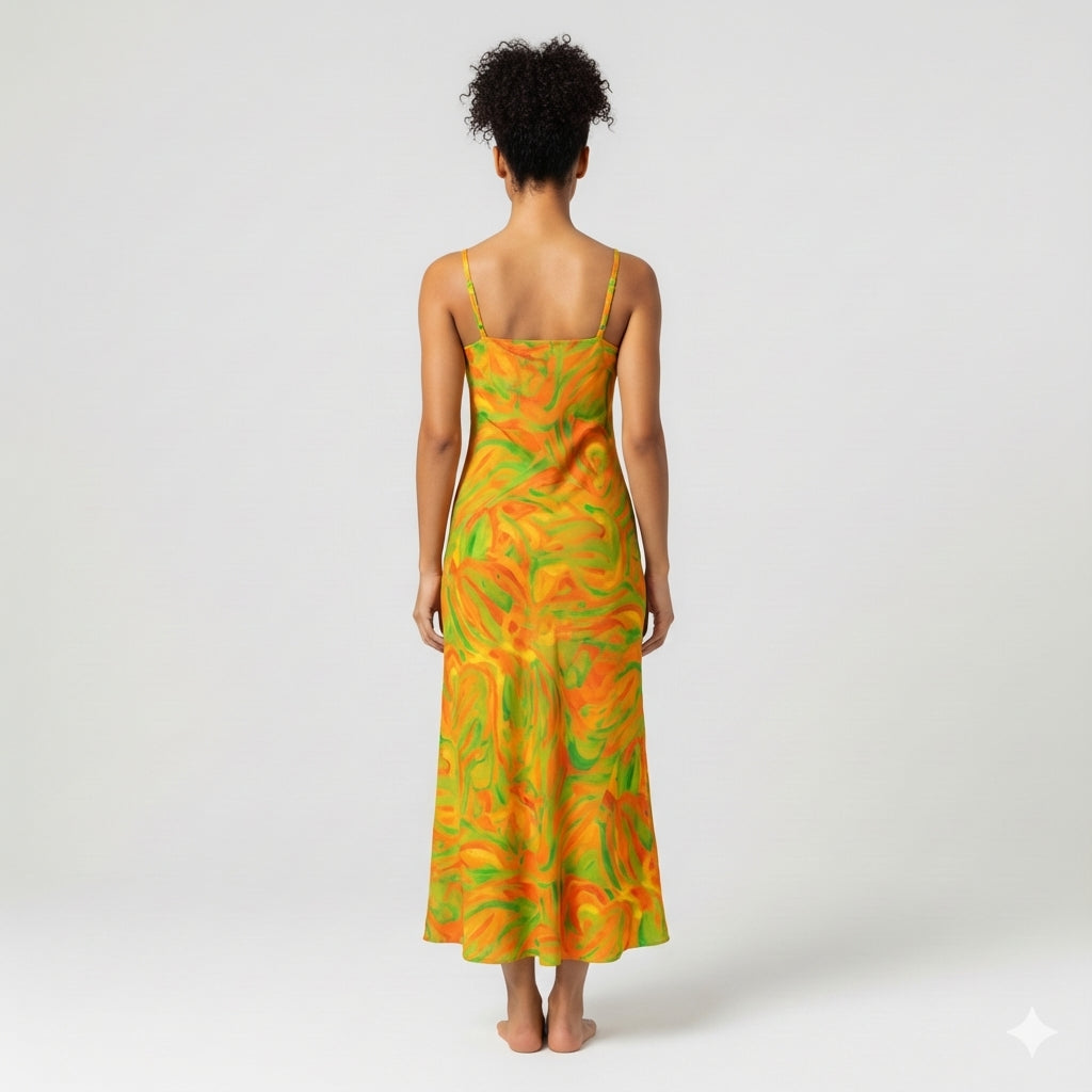 Bias Slip Dress Fruity Noodles