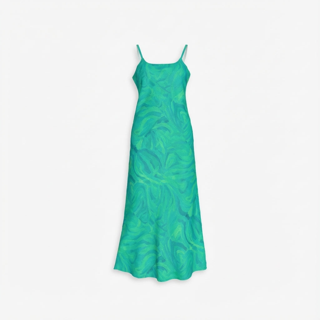 Bias Slip Dress Teal Noodles 