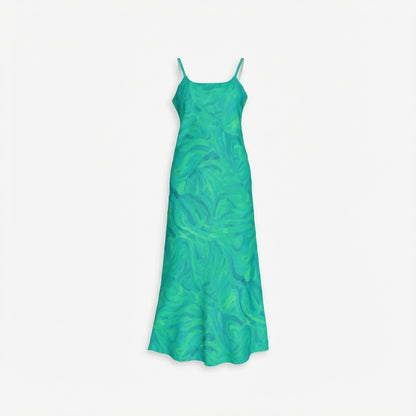 Bias Slip Dress Teal Noodles 