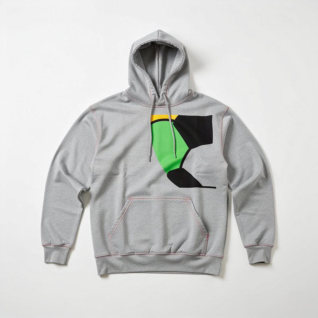 Graphic Panel Basic Hoodie in Medium Weight Cotton