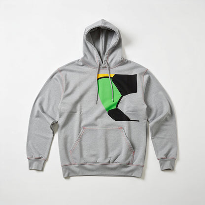 Graphic Panel Basic Hoodie in Medium Weight Cotton