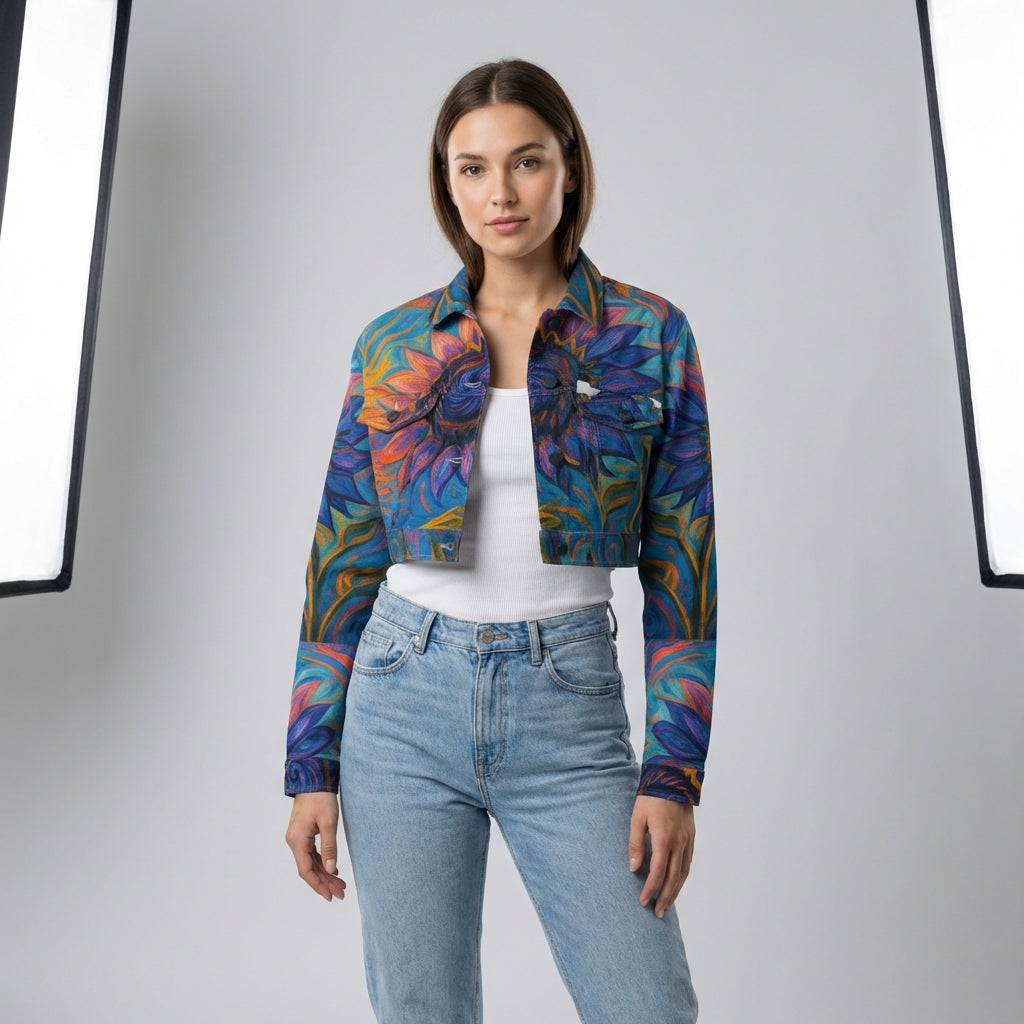 Cropped Jean Cotton Jacket Sunflower Beach