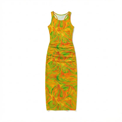Racerback Shirred Tank Dress Fruity Noodles 