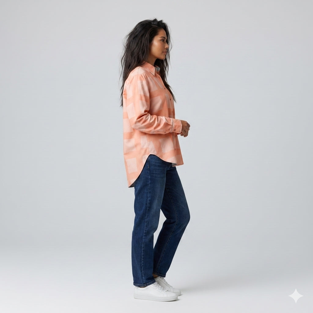 Wire Peach Adobe Oversized Shirt