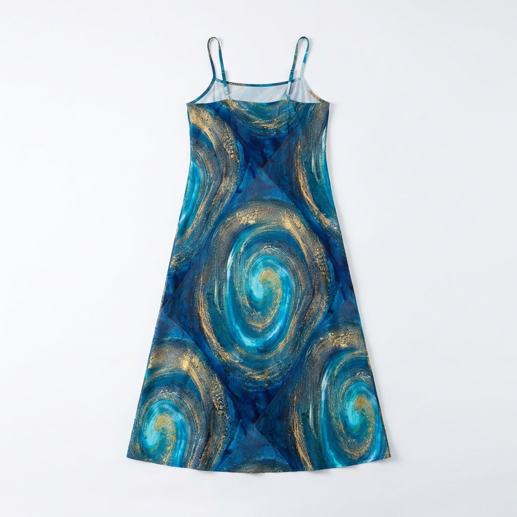 Bias Slip Dress in Monochrome Botanical Print