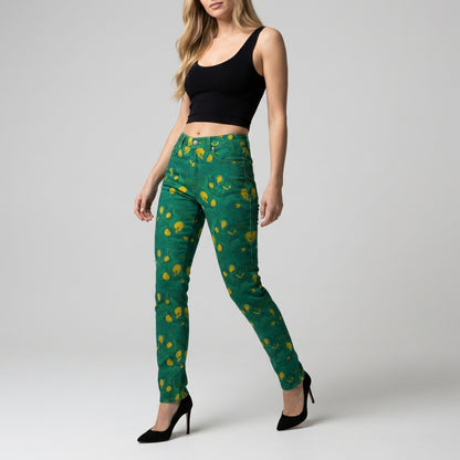 Skinny Jeans Yellow Flowers – Slim Jeans in Heavyweight Stretch Cotton Denim